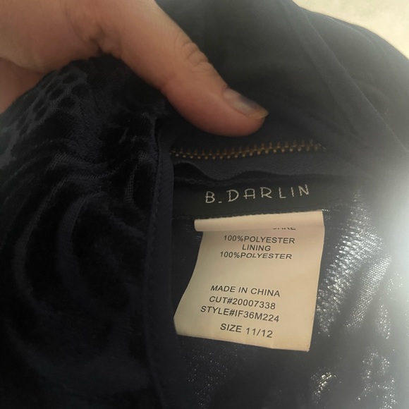 B. Darlin Blue and Black Damask Dress - Picture 3 of 3